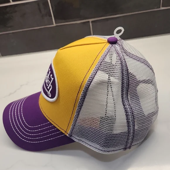 Von Dutch Yellow & Purple Mesh Logo Patch Hat